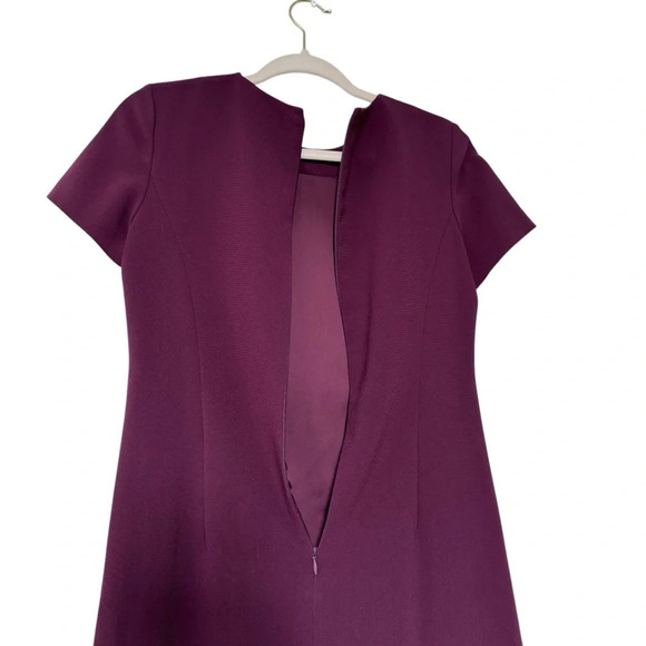 Theory Short Sleeve Jatinn Sheath Mini Dress in Modern Crepe Mulberry Wine Sz 2 - Picture 5 of 8